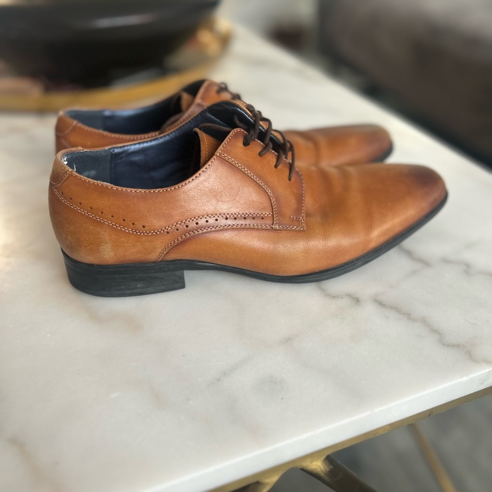 Steve Madden Rivers Brown Leather Dress Shoes – Size 9.5, Elegant & Stylish